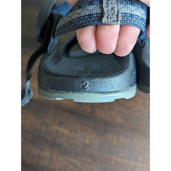 Chaco Blue and Gray Adjustable Strappy Sandals Kids - Size 2 - Picture 7 of 7